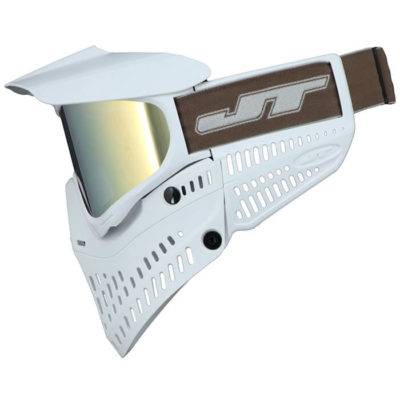 JT Proflex LE Paintball Mask - All White w/ Thermal Gold Mirror
